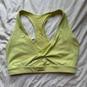 Light Green Twist-Front Racerback Sports Bra
